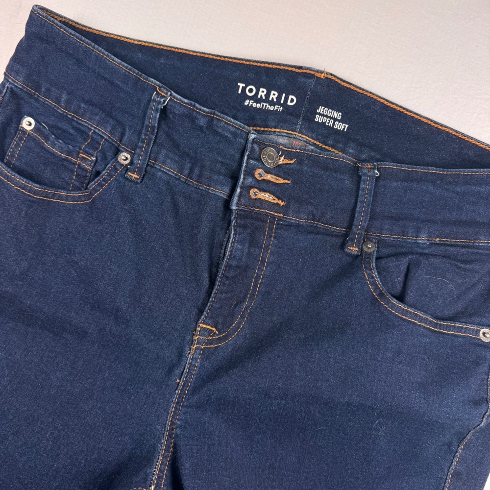 Torrid Jegging Super Soft Jeans Women 16S Dark Blue High Rise Triple Button